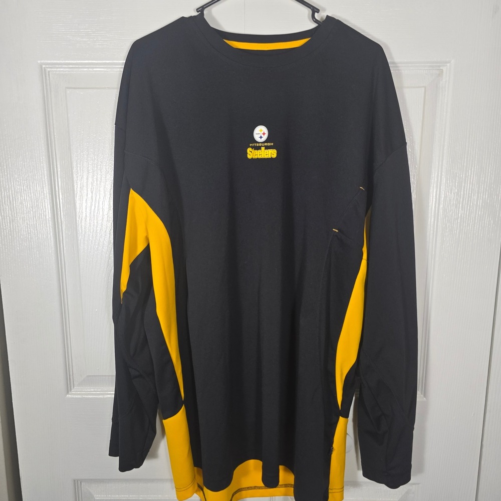 Pittsburgh Steelers NFL Team Apparel Long Sleeve Shirt Black Gold Men's 2XL